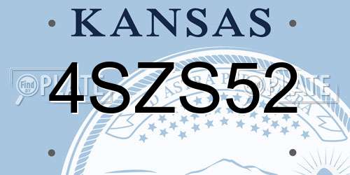 4SZS52 Kansas License Plate