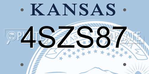 4SZS87 Kansas License Plate