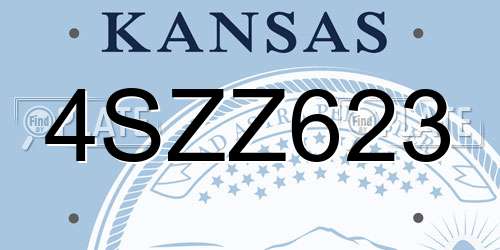 4SZZ623 Kansas License Plate