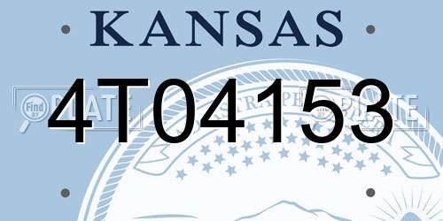 4T04153 Kansas License Plate