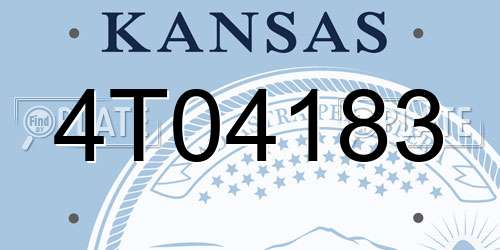 4T04183 Kansas License Plate