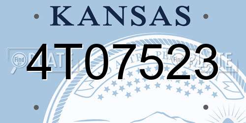 4T07523 Kansas License Plate