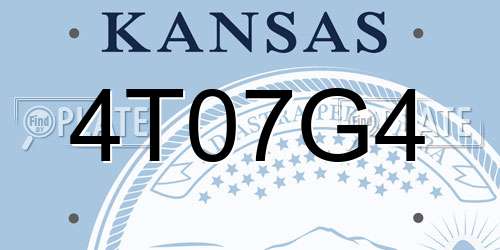 4T07G4 Kansas License Plate