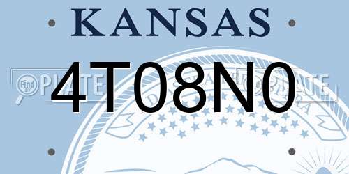 4T08N0 Kansas License Plate