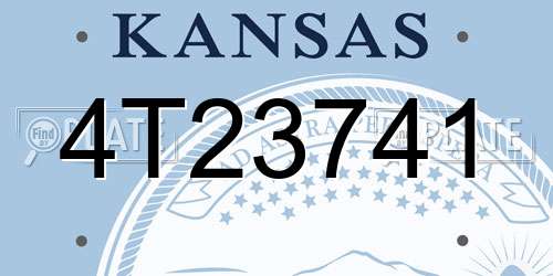4T23741 Kansas License Plate