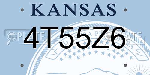4T55Z6 Kansas License Plate