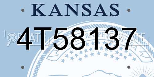 4T58137 Kansas License Plate