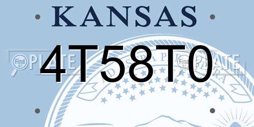 4T58T0 Kansas License Plate