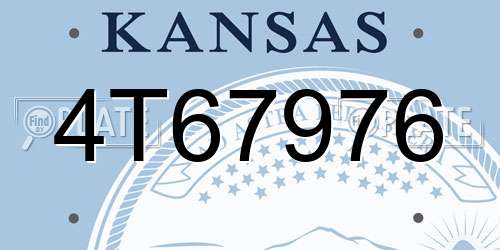4T67976 Kansas License Plate