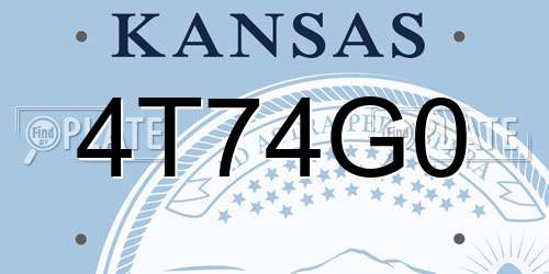4T74G0 Kansas License Plate