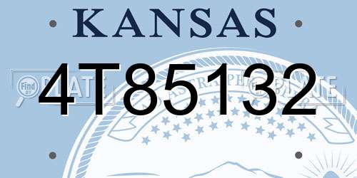 4T85132 Kansas License Plate