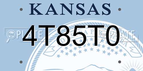 4T85T0 Kansas License Plate