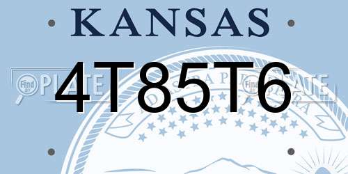 4T85T6 Kansas License Plate