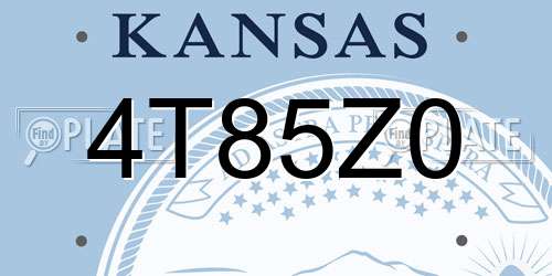 4T85Z0 Kansas License Plate