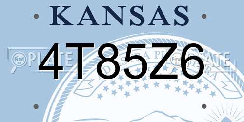 4T85Z6 Kansas License Plate