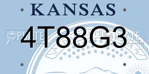 4T88G3 Kansas License Plate