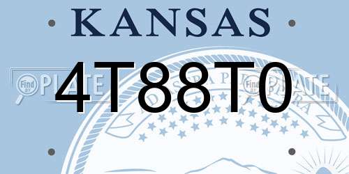 4T88T0 Kansas License Plate