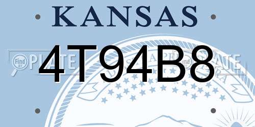 4T94B8 Kansas License Plate
