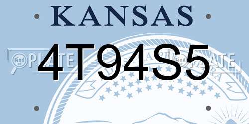 4T94S5 Kansas License Plate