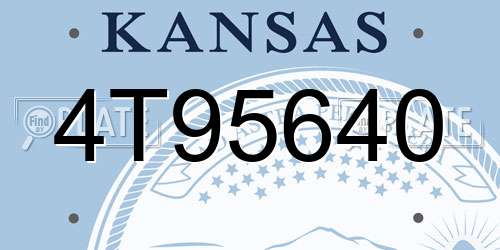 4T95640 Kansas License Plate