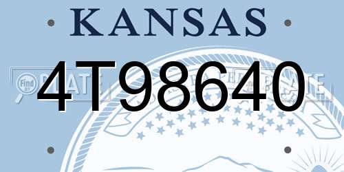 4T98640 Kansas License Plate