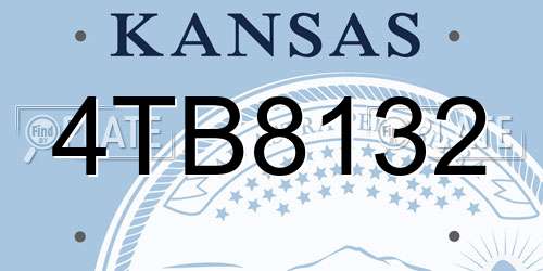 4TB8132 Kansas License Plate
