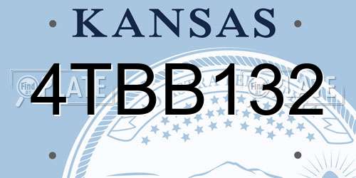 4TBB132 Kansas License Plate