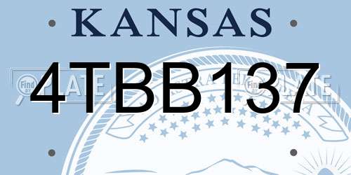 4TBB137 Kansas License Plate