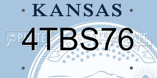 4TBS76 Kansas License Plate