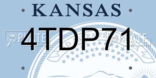 4TDP71 Kansas License Plate