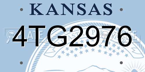 4TG2976 Kansas License Plate