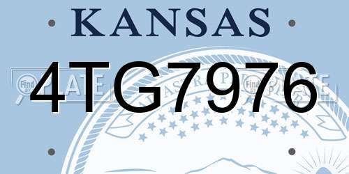 4TG7976 Kansas License Plate