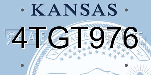 4TGT976 Kansas License Plate