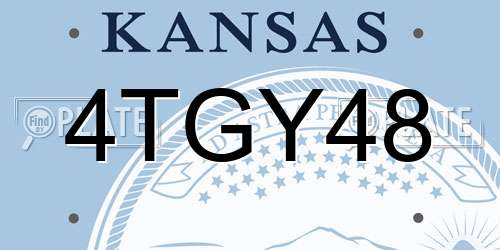 4TGY48 Kansas License Plate