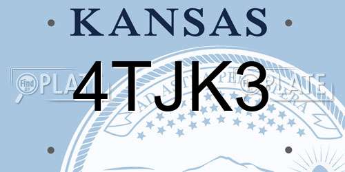4TJK3 Kansas License Plate
