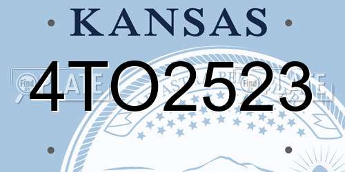 4TO2523 Kansas License Plate