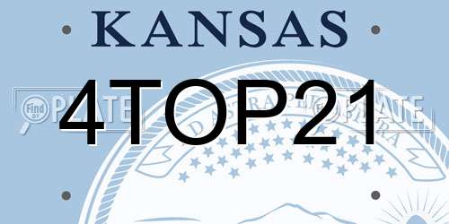 4TOP21 Kansas License Plate