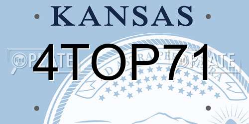 4TOP71 Kansas License Plate