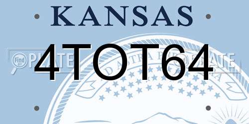 4TOT64 Kansas License Plate