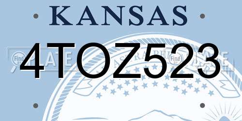 4TOZ523 Kansas License Plate