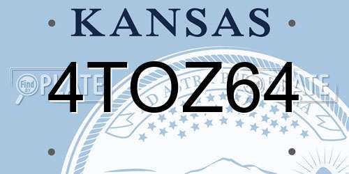 4TOZ64 Kansas License Plate