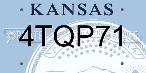 4TQP71 Kansas License Plate