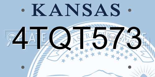 4TQT573 Kansas License Plate