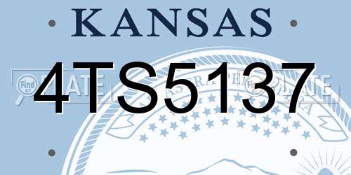 4TS5137 Kansas License Plate