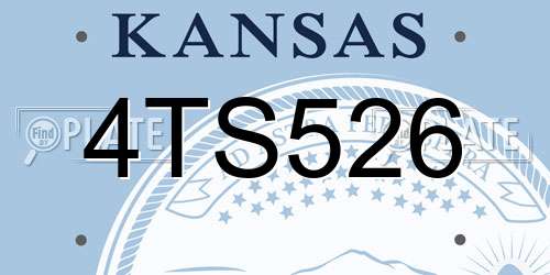 4TS526 Kansas License Plate