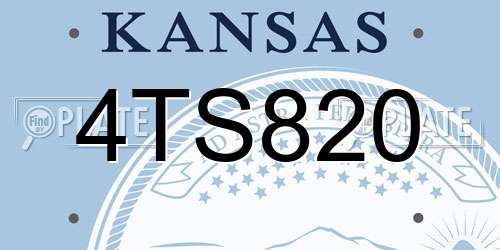 4TS820 Kansas License Plate