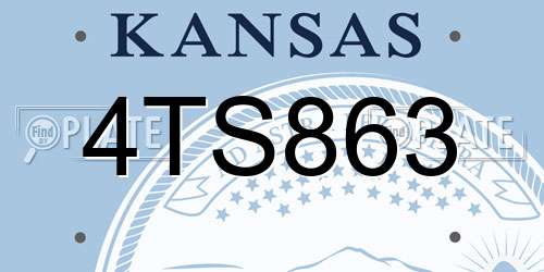 4TS863 Kansas License Plate