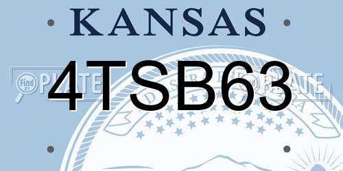 4TSB63 Kansas License Plate
