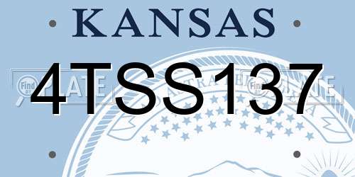 4TSS137 Kansas License Plate