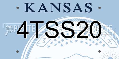 4TSS20 Kansas License Plate